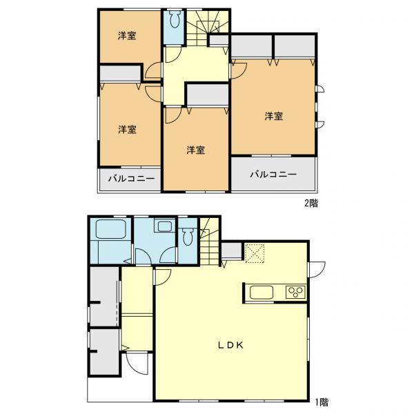 【間取図】大型4LDK住宅。室内完成済みにてご内覧可能です。 【内外観】間取り図