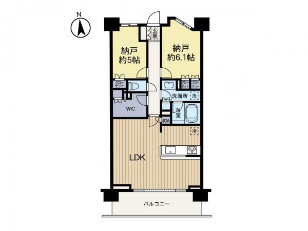 【間取り図：LDK＋S×2】約2帖の広々WICに各居室収納など収納豊富な間取りになっております。 【内外観】間取り図